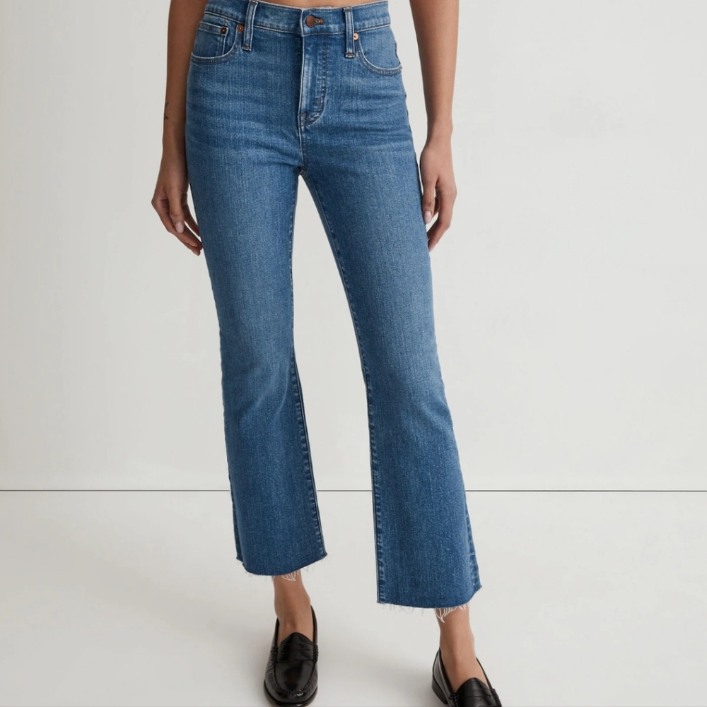 Madewell Blue High-Rise Cropped Flare Jeans